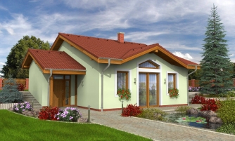 Casa unifamiliar para una parcela con pendiente, opción de anexar un garaje, ideal como casa unifamiliar adosada. 